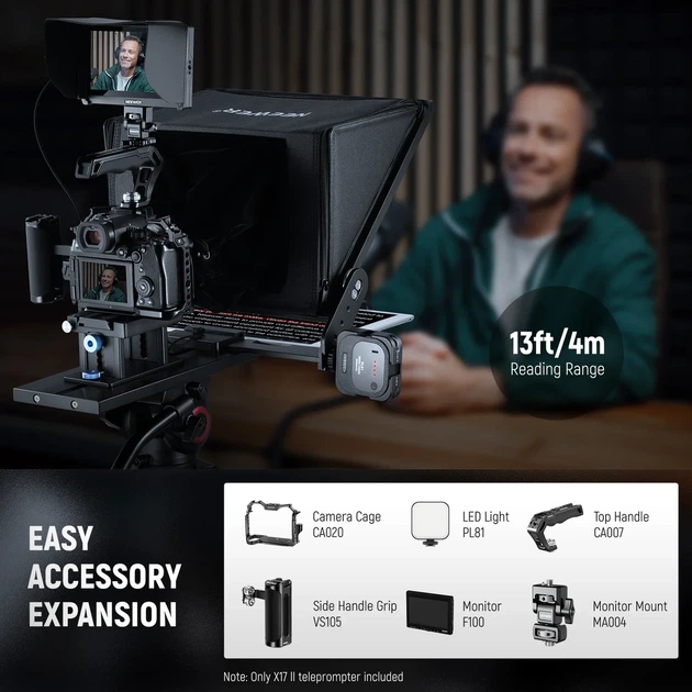 Професійний телесуфлер Teleprompter NEEWER X17 II для смартфонів та планшетів шириною до 9,3" (235 мм) - зображення 5