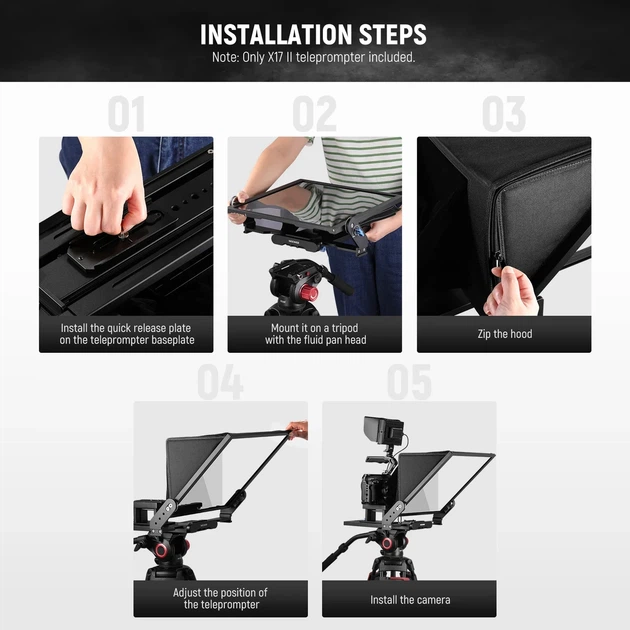 Професійний телесуфлер Teleprompter NEEWER X17 II для смартфонів та планшетів шириною до 9,3" (235 мм) - зображення 8