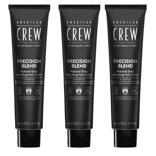 Система маскировки седых волос уровень 5-6 American Crew Precision Blend Medium Ash 3x40 мл - изображение 5