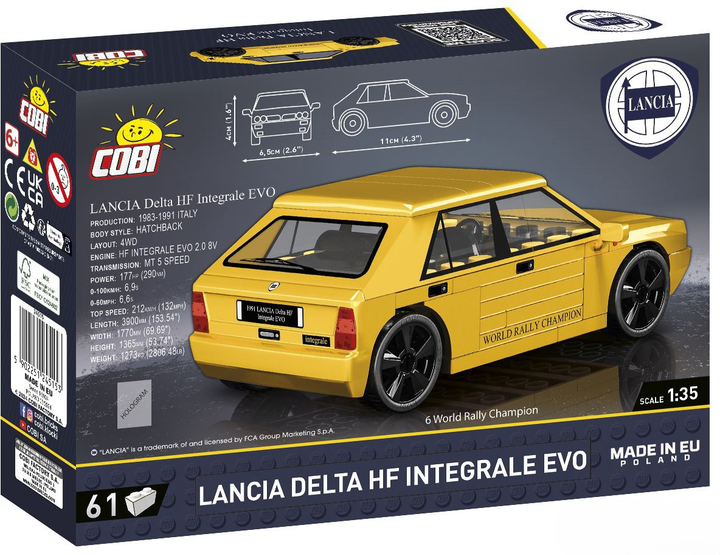 Samochód klockowy Cobi Lancia Delt HF Integrale EVO 1991 Youngtimer 61 klocek (5902251245153) - obraz 3