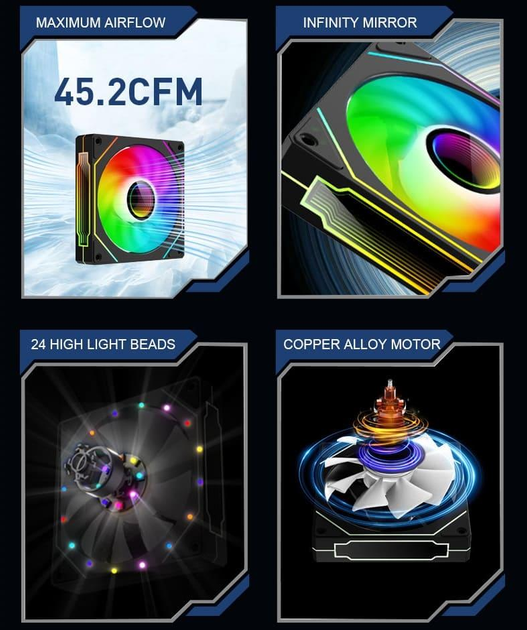 Вентилятор UPSIREN UF-1 PRISM 4 PRO WHITE ОЕМ (UF-1 PRISM 4 PRO WHITE ОЕМ) - изображение 2