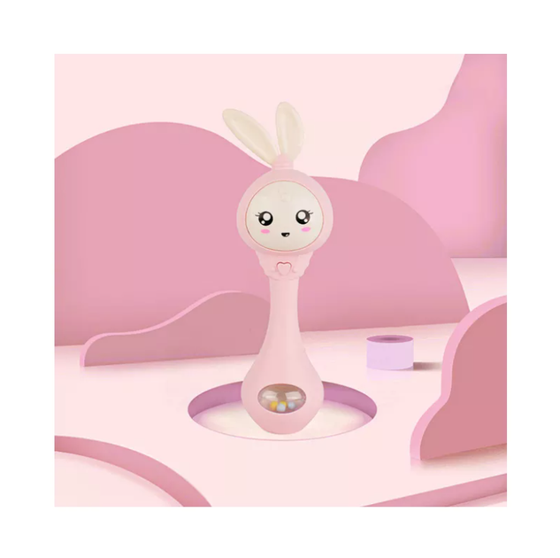 Игрушка-погремушка музыкальная развивающая Зайка Розовый - Фото 9 Игрушка-погремушка музыкальная развивающая Зайка Розовый - изображение 9