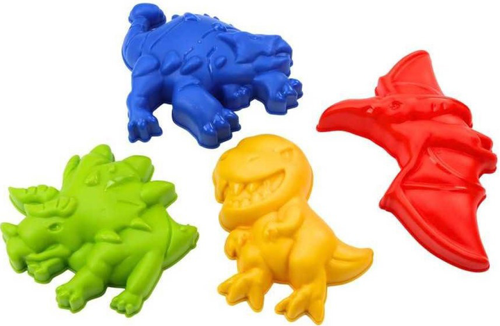 Zestaw do piasku LEAN Toys Wiaderko z konewką i foremkami Dinozaury (5905991021469) - obraz 3