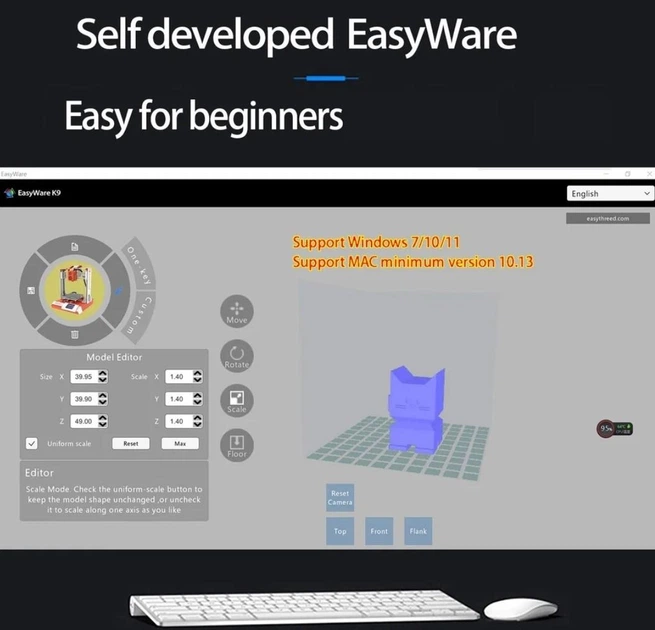 3D-принтер для початківців Easy Threed K9 Чорний - Фото 4 3D-принтер для початківців Easy Threed K9 Чорний - изображение 4