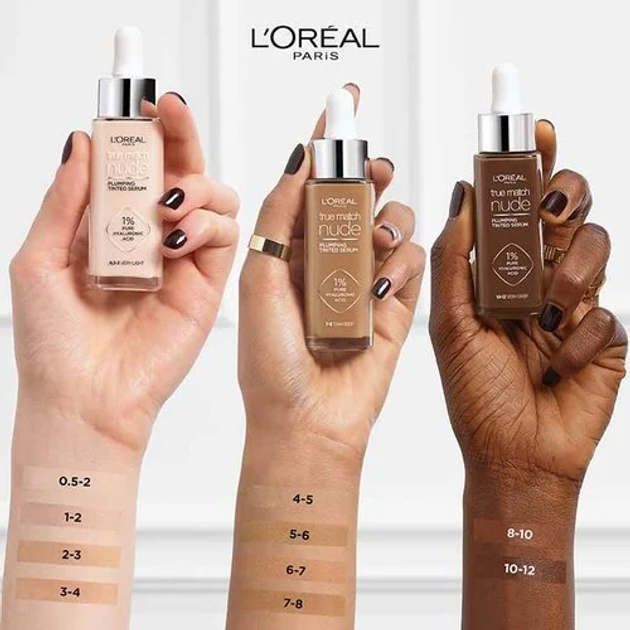 Тональний крем для обличчя L'Oreal Paris True Match Nude Plumping Tinted освітлювальний 1-2 Rosy Light 30 мл (3600524101404) - зображення 4