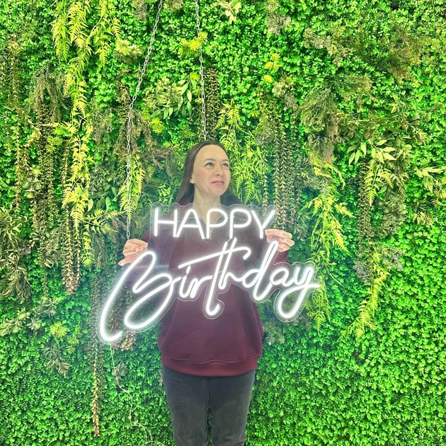 Вывеска неоновая 70*40 см happy birthday - Фото 4 Вывеска неоновая 70*40 см happy birthday - изображение 4