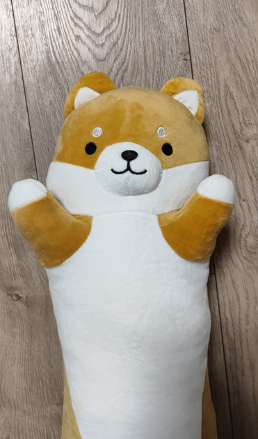 Іграшка обіймашка Кіт батон Собака Корги Батон Антистрес 70 см My Kigu Плюшевий Коричневий - изображение 2