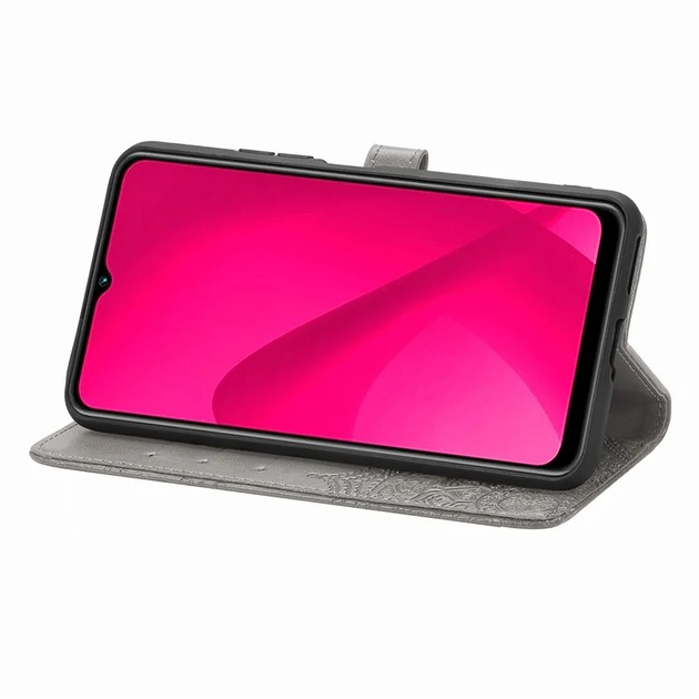 Чехол Vintage для Xiaomi Redmi 14C книжка кожа PU с визитницей серый - изображение 5