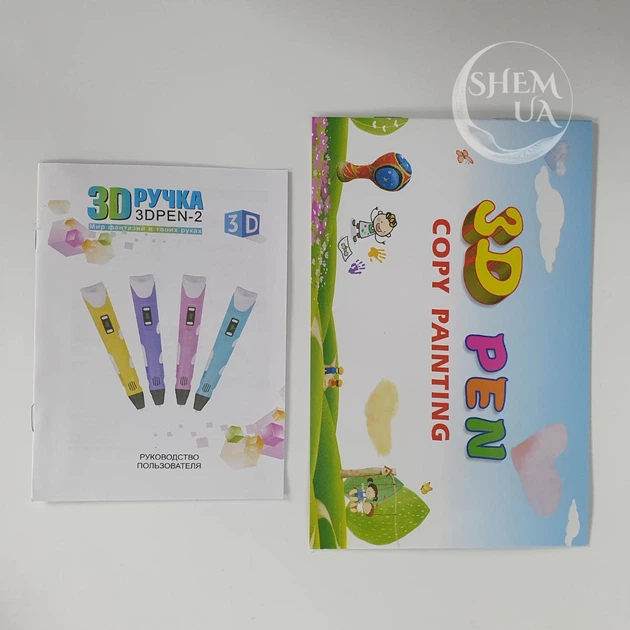 Ручка 3D pen 6 с LED дисплеем + графический планшет для рисования, детский набор для творчества с PLA пластиком и защитой для пальцев Голубой KP-91-Blue - изображение 4