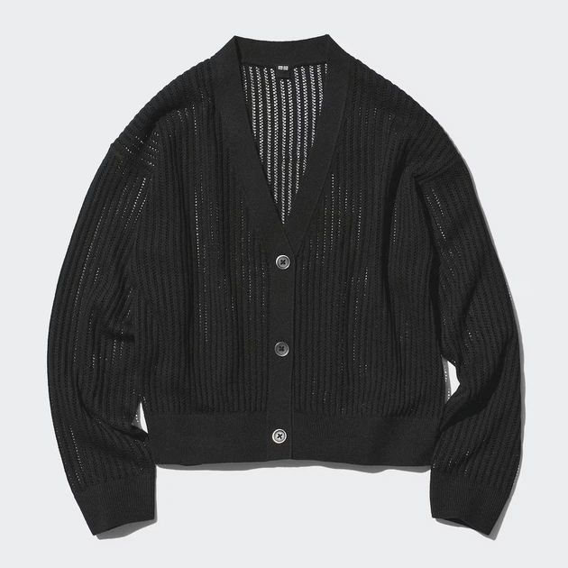 Кардиган вязаный женский Uniqlo 172914001 L Черный (1159818953) - Фото 5 Кардиган вязаный женский Uniqlo 172914001 L Черный (1159818953) - изображение 5