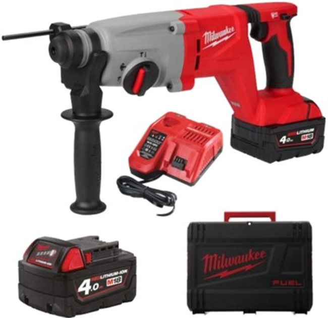 Перфоратор акумуляторний безщітковий SDS PLUS Milwaukee M18 BLHACD26-402X (+ заряд. пристрій, 2 акум.) (4933492480) - зображення 2