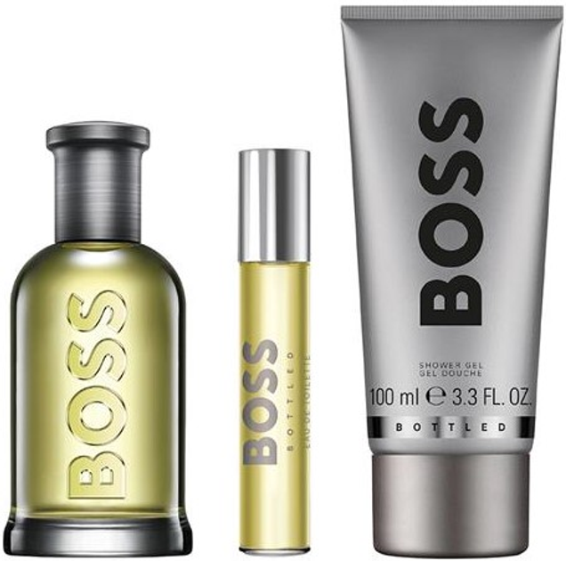 Подарунковий набір для чоловіків Hugo Boss Bottled Туалетна вода 100 мл + Мініатюра Туалетна вода 100 мл + Гель для душу 100 мл (3616305439451) - зображення 2