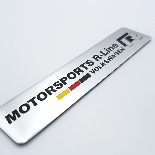 Эмблема алюминиевая Volkswagen Motorsports R-Line 12,0*2,6 см - изображение 3
