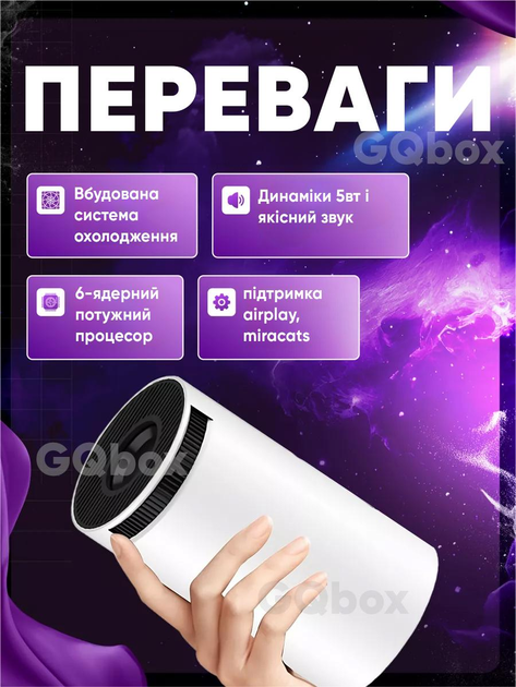 Портитивный мини смарт проектор Smart Projector 4K Ultra HD