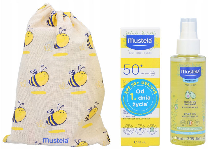 Zestaw Mustela Sun Maluszek w podroży Mleczko przeciwsłoneczne Spf 50+ 40 ml + Olejek do masażu 100 ml (5908216299438) - obraz 1