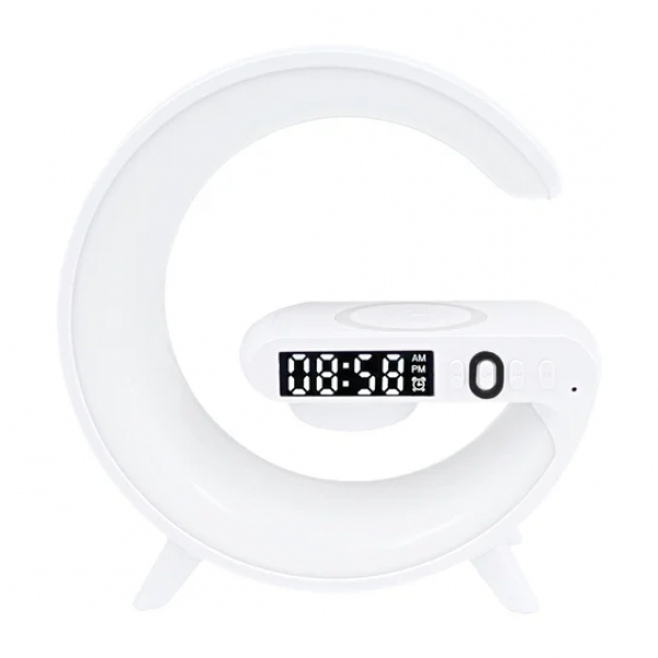 Настільна LED лампа-нічник VHG G63 з бездротовою зарядкою 10W та Bluetooth колонкою White. - изображение 4