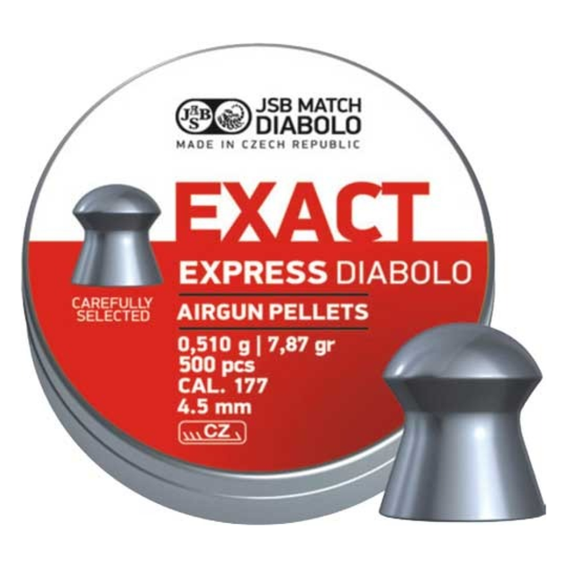 Пули для пневматики JSB Diabolo Exact Express (4,51мм, 0,51г, 500 шт) - изображение 1