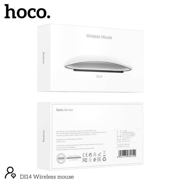 Беспроводная мышь Hoco Wireless mouse DI14 (Bluetooth 3.0 и 5.0, 1600 dpi, 400mAh, для ноутбука, макбука) - белый - изображение 2