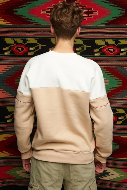 Чоловічий бежевий світшот Грудень 3 3XL UKRS-9977 UkrGlamour - изображение 5