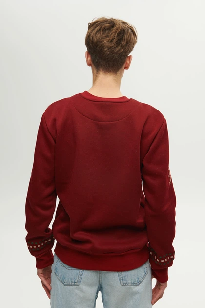 Чоловічий бордовий світшот Грудень XL UKRS-9972 UkrGlamour - изображение 6
