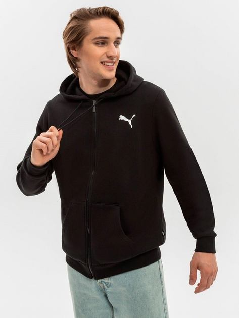 Толстовка на флісі на блискавці чоловіча Puma Hoodie 586702 51 XL Чорна (4063697312425) - зображення 1