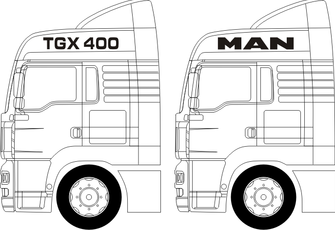 Наклейка на Авто / Грузовики / Фуры / Стекло / Кузов " MAN - TGA - TGX - наклейки на бока " 2 шт черный цвет - Фото 1 Наклейка на Авто / Грузовики / Фуры / Стекло / Кузов " MAN - TGA - TGX - наклейки на бока " 2 шт черный цвет - изображение 1