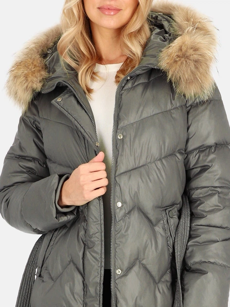 Kurtka puchowa damska zimowa długa Perso BLH241011FXR S Oliwkowa (5905080231229) - obraz 7