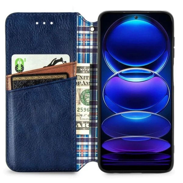 Чехол Deexe Rhombus Wallet для HMD Skyline - Blue - изображение 2