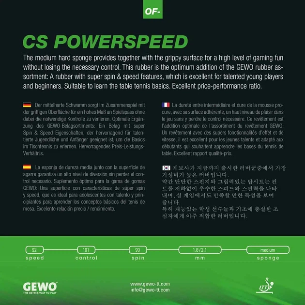 Ракетка для настільного тенісу GEWO CS Energy Carbon FL (860500001) - зображення 10