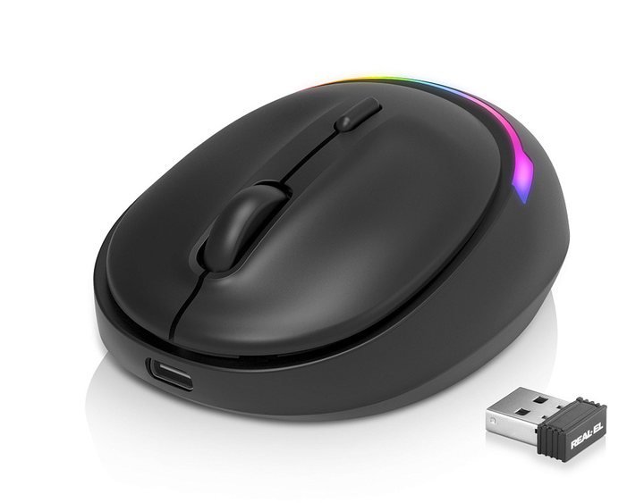 Мышка REAL-EL RM-440W (беспроводная Bluetooth/2.4 ГГц, с аккумулятором и подсветкой) - изображение 1