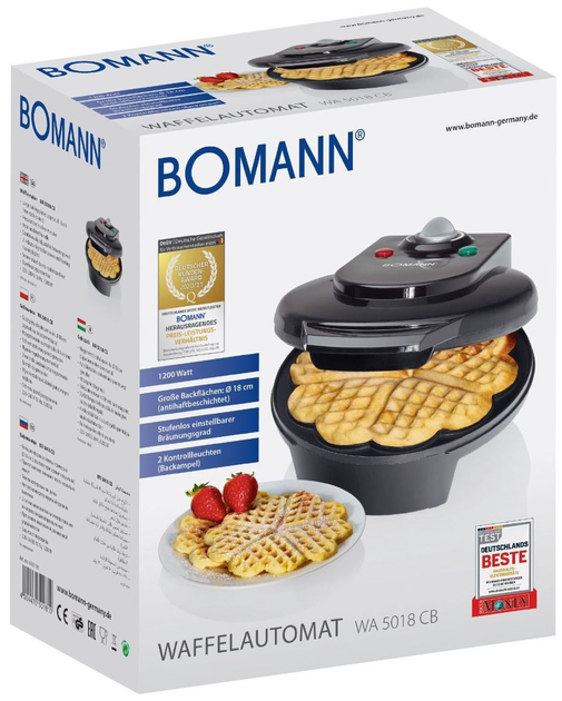 Вафельниця Bomann WA 5018 CB Чорна - зображення 3