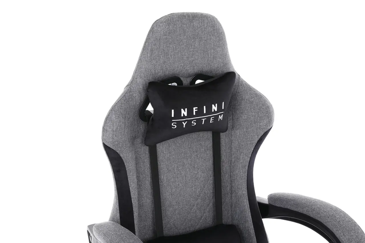Комп'ютерне геймерське крісло із тканини INFINI System Світло-сірий - изображение 8