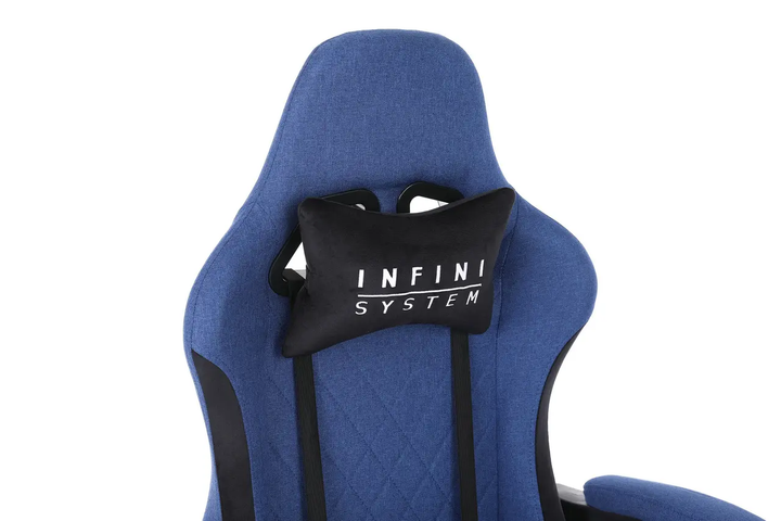 Комп'ютерне геймерське крісло із тканини INFINI System Синій - изображение 8