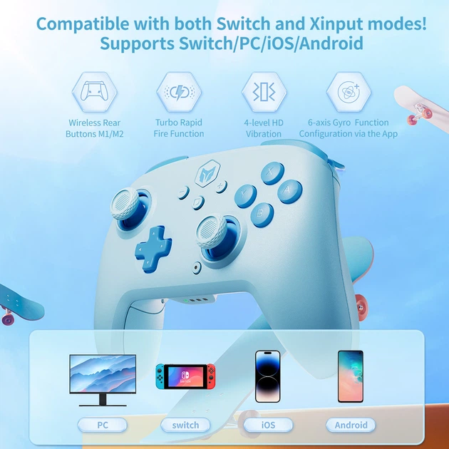 Игровой геймпад джойстик BIGBIG WON CHOCO Bluetooth контроллер для игр PC Switch IOS Android с NFC Синий - изображение 5
