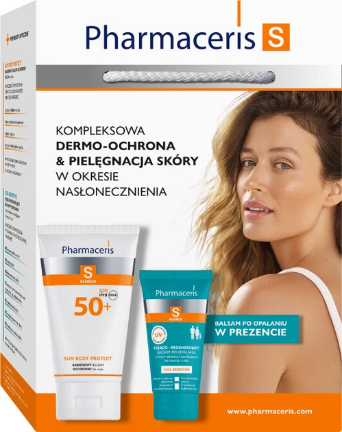 Набір для засмаги Pharmaceris S бар'єрний лосьйон для тіла SPF50 150 мл + заспокійливий лосьйон, що омолоджує 50 мл (5900717140677) - зображення 1