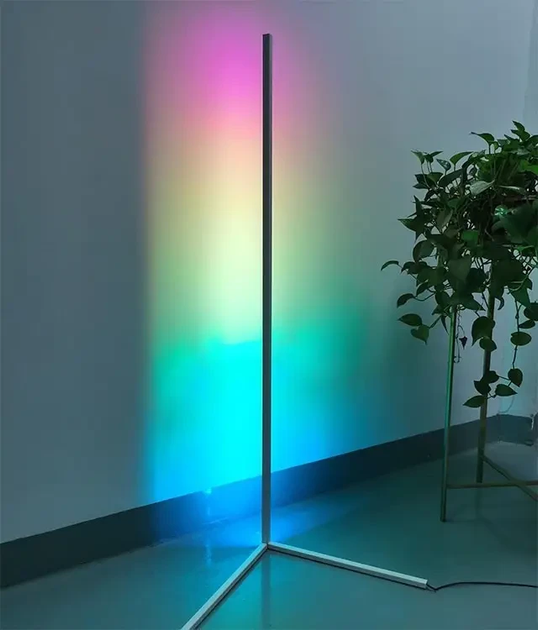 Напольная лампа для спальни - Напольная угловая RGB лампа с пультом управления 1.4 м - Фото 1 Напольная лампа для спальни - Напольная угловая RGB лампа с пультом управления 1.4 м - изображение 1