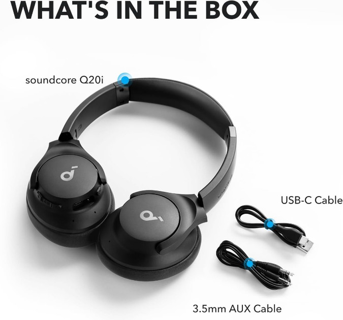 Наушники Anker SoundCore Q20i Black (A3004G11) - изображение 6
