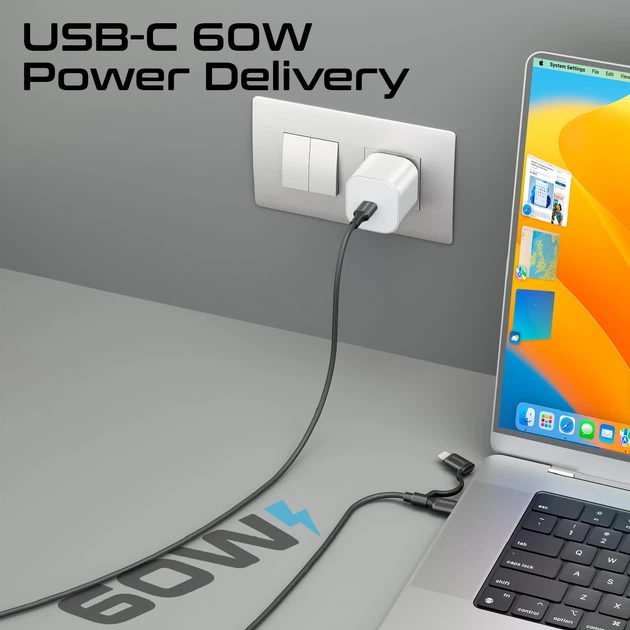 Кабель Promate PowerLink-CCi USB-C to USB-C/Lightning 1.2 м Black (powerlink-cci.black) - Фото 3 Кабель Promate PowerLink-CCi USB-C to USB-C/Lightning 1.2 м Black (powerlink-cci.black) - изображение 3
