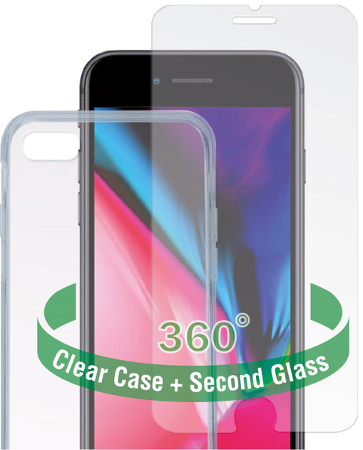 Etui + szkło 4smarts 360° Protection Set do Apple iPhone 7/8/SE 2/SE 3 Transparent (4250774917905) - obraz 1