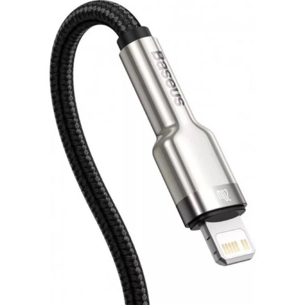 Кабель Baseus Cafule Metal USB-C to Lightning 0.25m Black (CATLJK-01) - Фото 4 Кабель Baseus Cafule Metal USB-C to Lightning 0.25m Black (CATLJK-01) - изображение 4