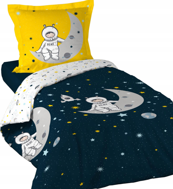 Дитяча постільна білизна Douceur D'interieur Petit Astronaute 140 x 200 см (3574386435369) - зображення 1