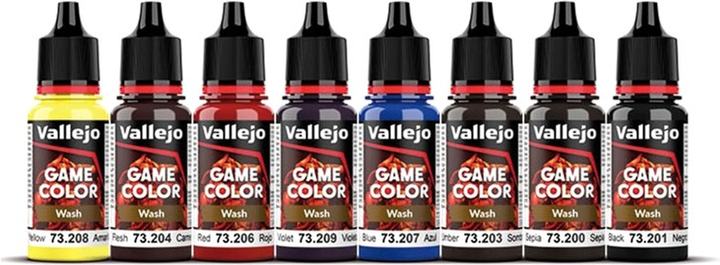 Zestaw farb akrylowych Vallejo Game Color 72.190 Game Color Wash 8 szt x 18 ml (8429551721905) - obraz 2