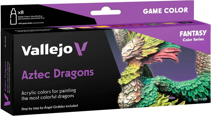 Набір акрилових фарб Vallejo Game Color 72.195 Aztec Dragons 8 шт x 18 мл (8429551721950) - зображення 1