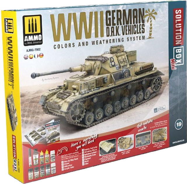 Набір Ammo Solution Box Mini 19 WWII Німеччина DAK Vehicles Colors and Weathering System (8432074079026) - зображення 1