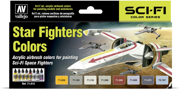 Zestaw farb Vallejo Sci-fi 71.612 Star Fighters Colors 8 szt x 17 ml (8429551716123) - obraz 1