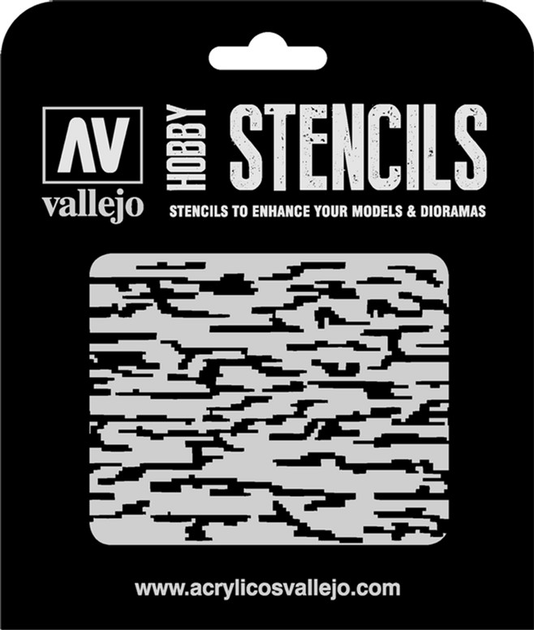 Szablon Vallejo ST-CAM004 Stencils Pixelated Modern Camo (8429551986496) - obraz 1