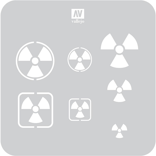 Трафарет Vallejo ST-SF005 Stencils Radioactivity Signs (8429551986601) - зображення 2