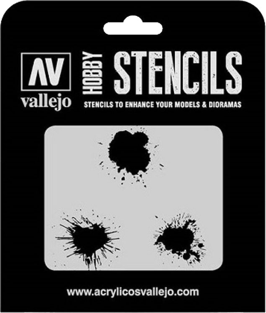 Трафарет Vallejo ST-TX005 Stencils Paint Stains 1:35 (8429551986663) - зображення 1