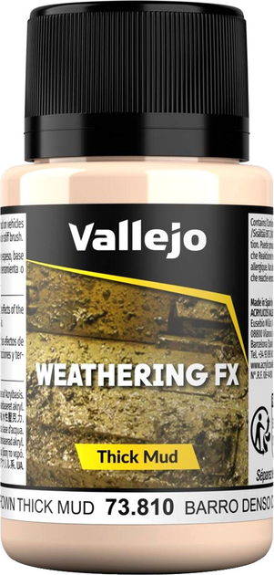 Акрилова фарба Vallejo Weathering FX Thick Mud 73.810 40 мл Light Brown (8429551738101) - зображення 1