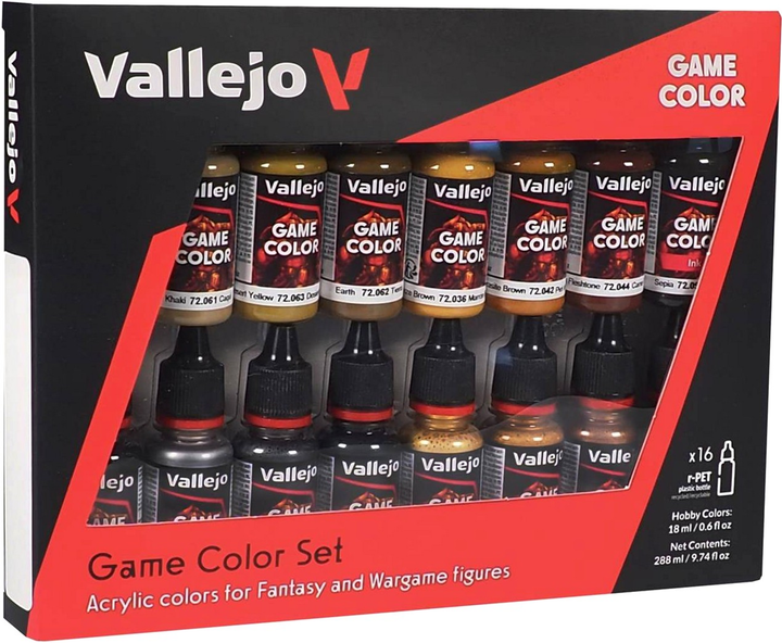 Набір акрилових фарб Vallejo Game Color 72.189 Leather & Metal 8 шт x 18 мл (8429551721899) - зображення 1